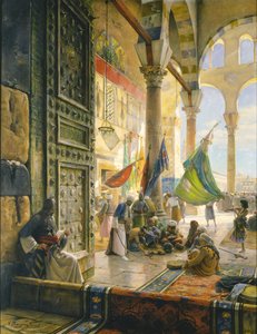 Voorhof van de Ummayad Moskee, Damascus door Gustave Bauernfeind