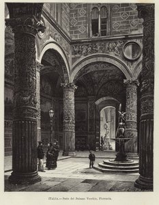 Italië - Binnenplaats van Palazzo Vecchio, Florence door Gustave Bauernfeind