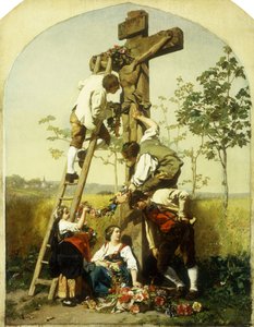Het heiligdom versieren, 1854