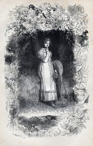 Portret van Fantine verliefd op Tholomyes - Illustratie door Gustave Brion (1824-1877) voor 