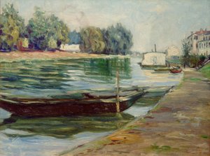 Oevers van de Seine door Gustave Caillebotte