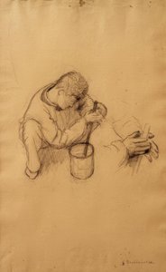 Studie voor de huisschilders door Gustave Caillebotte