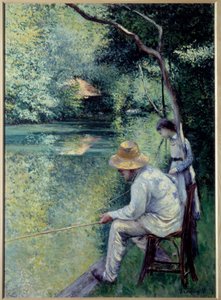 Vissen met de lijn door Gustave Caillebotte
