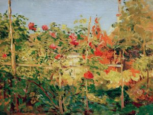 Tuin in Trouville door Gustave Caillebotte