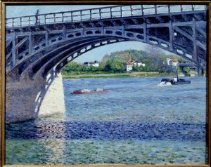 De brug van Argenteuil door Gustave Caillebotte
