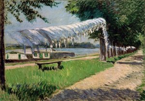 Wasgoed drogend aan de Seine, Petit Gennevilliers door Gustave Caillebotte