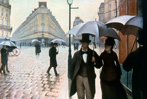 Parijse Straat in Regenachtig Weer, 1877