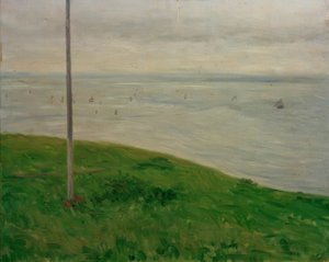 Weide aan zee, Normandië door Gustave Caillebotte