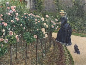 Rozen, tuin in Petit Gennevilliers door Gustave Caillebotte