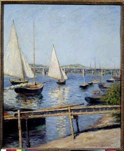 Zeilboten in Argenteuil door Gustave Caillebotte