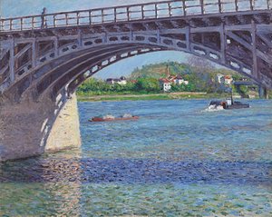 De brug van Argenteuil en de Seine door Gustave Caillebotte