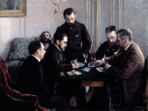 Het Bezique-spel, 1881 door Gustave Caillebotte