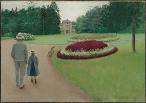 Het park van het Caillebotte-landgoed in Yerres, 1875