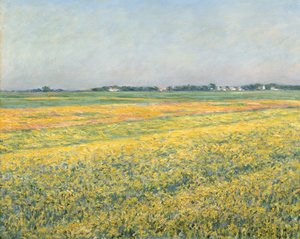 De vlakte van Gennevilliers, gele velden, 1884 door Gustave Caillebotte