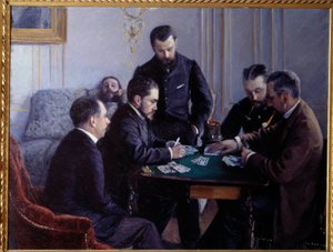 Het bezigue spel (schilderij door Gustave Caillebotte) door Gustave Caillebotte