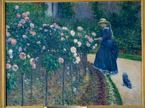 De rozen. Tuin van de kleine Gennevilliers door Gustave Caillebotte