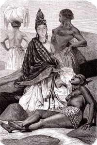 Signare, de mulat-franse Afrikaanse vrouwen op het eiland Gorée, Senegal. 1861 (gravure)