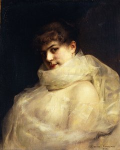 Een zwoele schoonheid door Gustave Claude Etienne Courtois