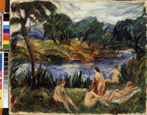 Vrouwen bij de rivier door Gustave Colin