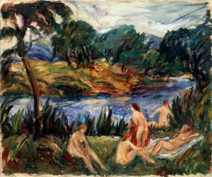Vrouwen bij de rivier, 19e of begin 20e eeuw door Gustave Colin