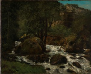 Een beek in het bos, Jura, c.1865 door Gustave Courbet