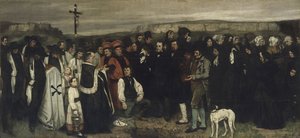 Een Begrafenis in Ornans Een Schilderij van Menselijke Figuren, de Geschiedenis van een Begrafenis in Ornans, 1849-1850 door Gustave Courbet