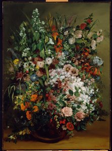 Boeket bloemen in een vaas door Gustave Courbet