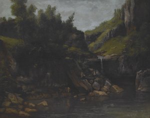 Waterval in een rotsachtig landschap