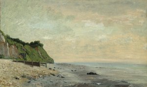 Kliffen aan de kust: Klein strand, zonsopgang door Gustave Courbet