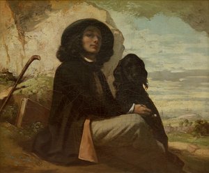 Courbet met zijn Zwarte Hond