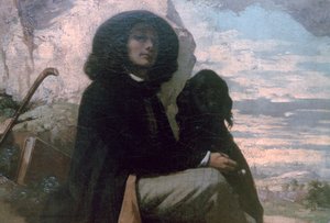 Courbet met zijn zwarte hond