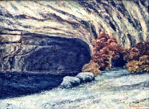 Besneeuwde grot van Loue door Gustave Courbet