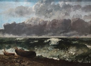 De stormachtige zee door Gustave Courbet