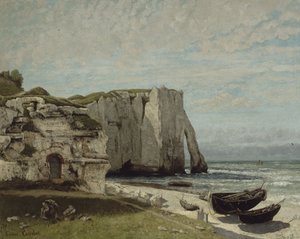 De kliffen van Etretat na de storm door Gustave Courbet