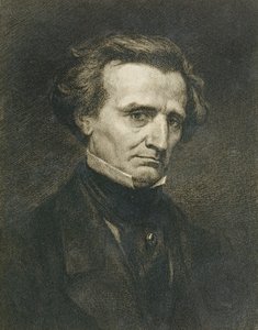 Portret van Hector Berlioz (1803-69) gegraveerd door A. Gilbert, gepubliceerd in de 
