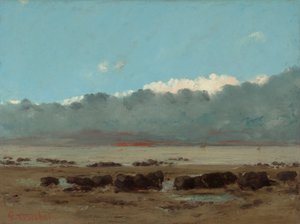Zwarte Rotsen bij Trouville door Gustave Courbet