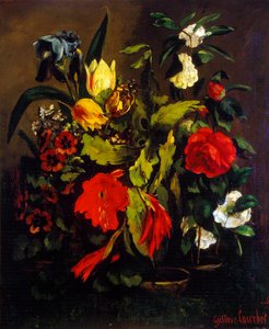 Stilleven van bloemen, 1863 door Gustave Courbet