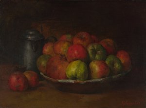 Stilleven met appels en een granaatappel, 1871-1872