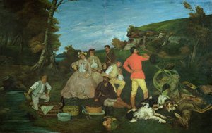 De picknick van de jager door Gustave Courbet
