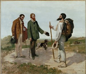 De Ontmoeting of Goedemorgen meneer Courbet door Gustave Courbet
