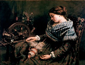 De slapende spinster door Gustave Courbet