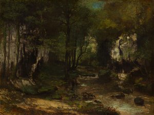 De stroom (Le Ruisseau du Puits-Noir; vallei van de Loue) door Gustave Courbet