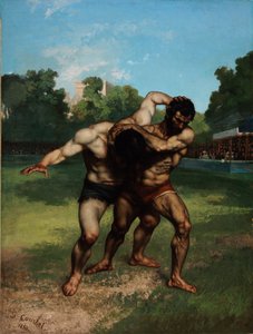 De worstelaars door Gustave Courbet