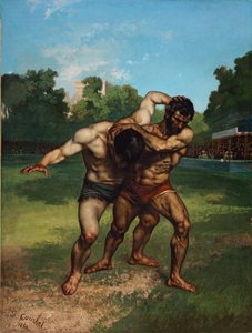 De Worstelaars door Gustave Courbet