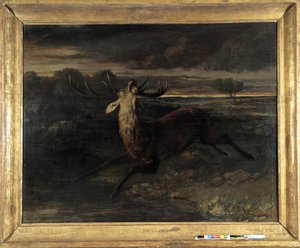 Het hert heeft water (jacht een run) zegt de hertenkracht door Gustave Courbet