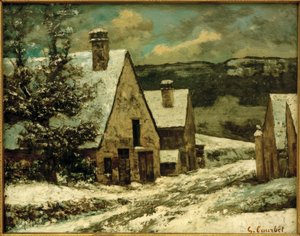 Dorp onder de sneeuw door Gustave Courbet