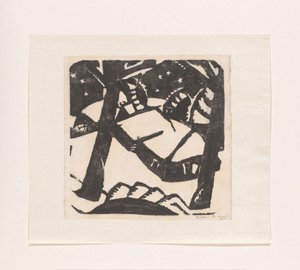 Bomen en besneeuwde daken door Gustave De Smet (signed by artist)