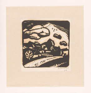 Landschap met huizen, weg en berg door Gustave De Smet (signed by artist)
