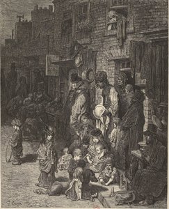 Gustave Doré - Wentworth Street Whitechapel - Londen, een pelgrimstocht door Gustave Dore