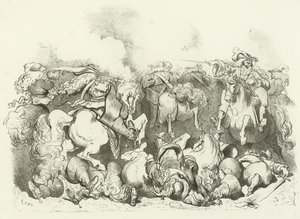 Een charge van lichte cavalerie tijdens de regering van Lodewijk XIV door Gustave Dore